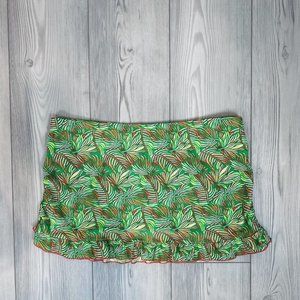 Womens Cabana Life Large Skirted Bottoms Skort Green Printed Ruffled